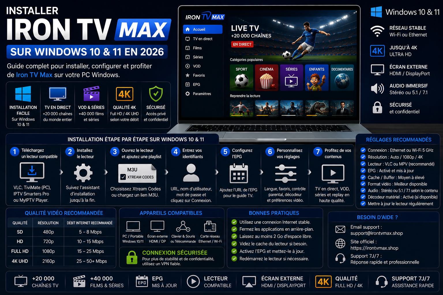 Tutoriel Iron TV Max pour Windows 10 et 11